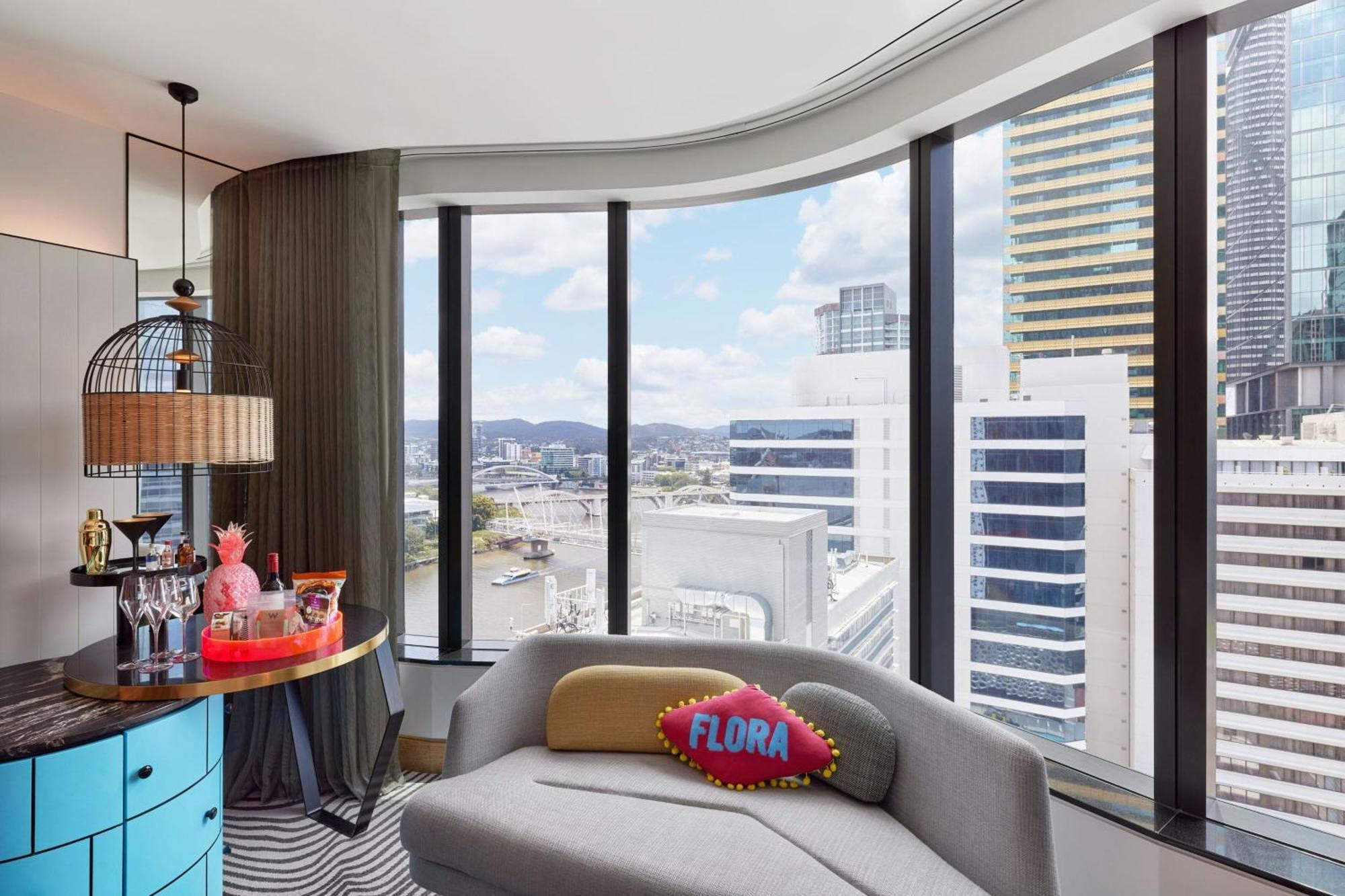 W Brisbane Hotel Exterior foto A view of the living room in a typical apartment at Flora